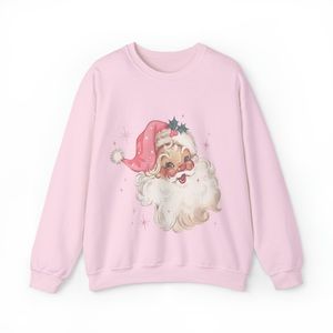 Pink retro Santa sweaters